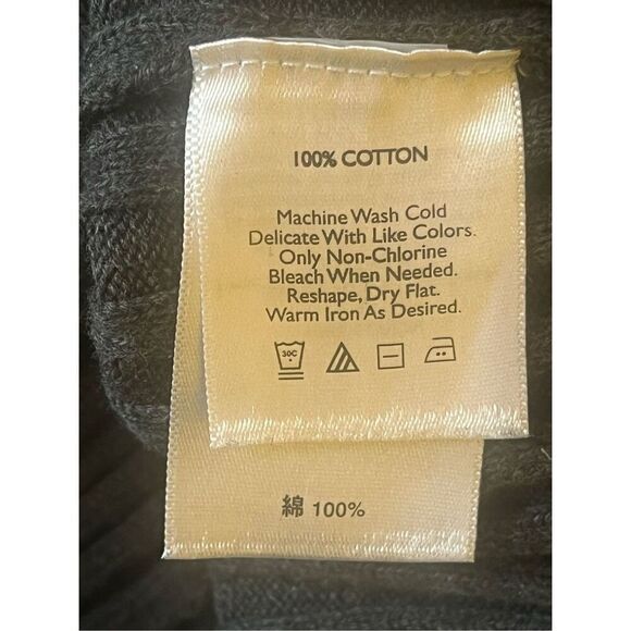 Eddie Bauer Zip Front Gray 100% Cotton Ski Sweater Sz M - Picture 5 of 5